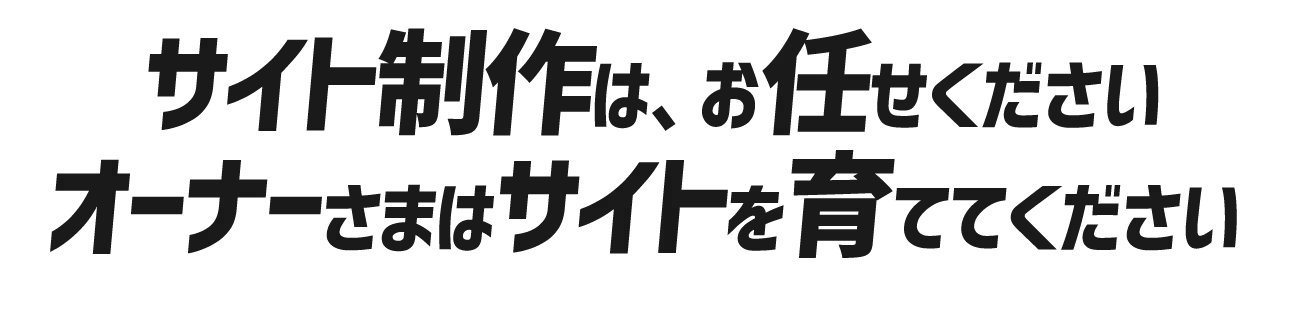 サイト制作はプロにお任せください　オーナーさまはサイトを育ててください